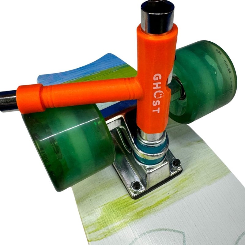 GHOST BOARDS Skate Tool All-In-One - Multi-Function Roller Skate Tool With T-Handle, Allen Key & Screwdriver for Easy Adjustments - Skate Key Fits Any Pocket- Skates Tools You’ll Always Carry - Orange - Image 3